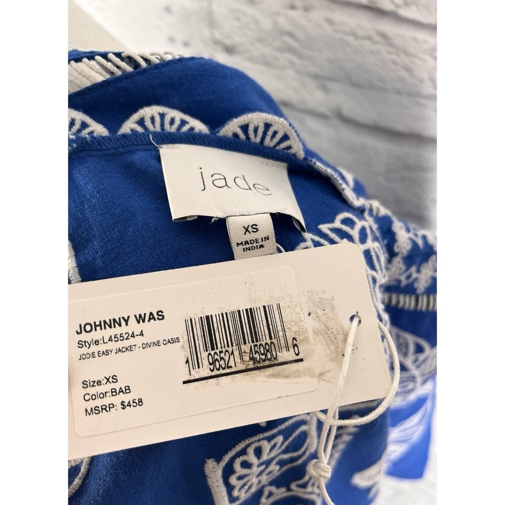 JOHNNY WAS JADE Women's Blue Divine Oasis Jodie Easy Eyelet Jacket NWT XS - Picture 7 of 8